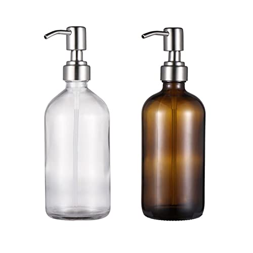 JUSTPING dispensador de jabón Champú de Cristal Loción vacía Botella de Bomba de Botella de Botella de Vidrio Recargable for champú Ducha DE Ducha DISPENSORES DE JABÓN LÍQUIDO (Color : Picture 1)