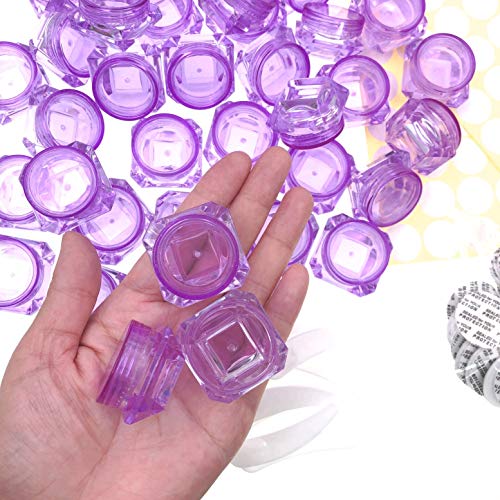 JZK 40 x 3g 3ml púrpura pequeños macetas envases vacíos con Tapa para Muestra cosmética, contenedores Botellas de Viaje para Crema cosmética, bálsamo Labial, Gel, Polvo de Brillo