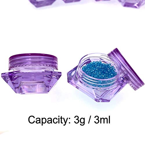 JZK 40 x 3g 3ml púrpura pequeños macetas envases vacíos con Tapa para Muestra cosmética, contenedores Botellas de Viaje para Crema cosmética, bálsamo Labial, Gel, Polvo de Brillo