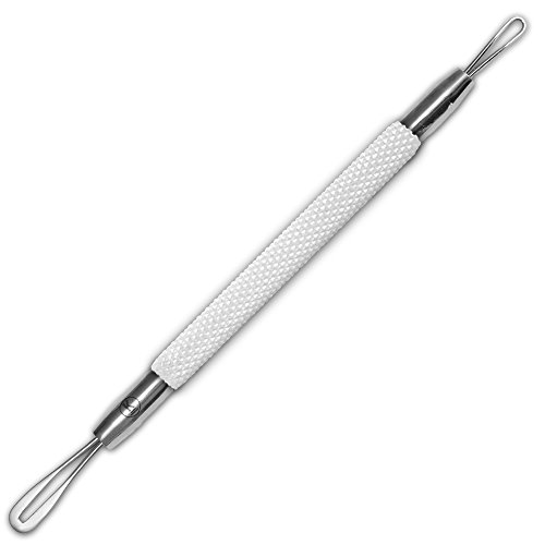 K-Pro Removedor de Acné, Espinillas y Puntos Negros - Lazo de Acero Inoxidable para Remover Comedones (Blanco)