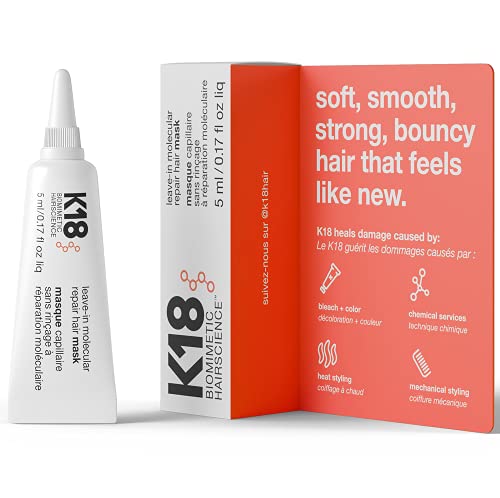 K18 Leave-In Molecular Repair Hair Mask 5 ml (uma aplicação)