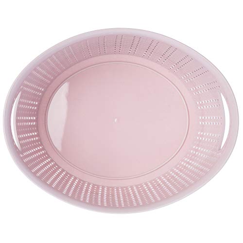 KADAX Cesta de almacenamiento de plástico, cesta de baño, cesta para almacenamiento, cosméticos, toallas, ligera, universal, cesta de almacenamiento, estilo vintage ovalado (3.3 L), color rosa