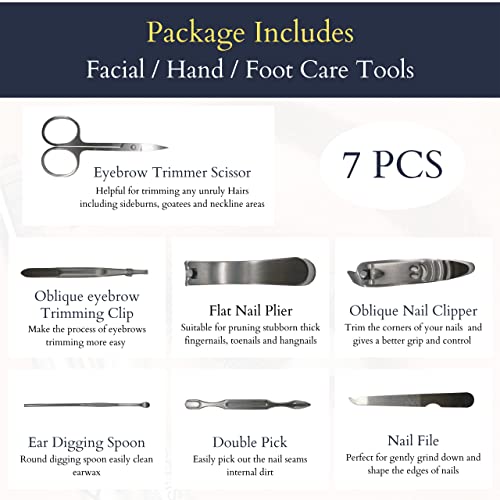 KafooStore Kit de manicura para pedicura, kit de manicura profesional 100 % acero inoxidable, herramientas de corte y pulido, juego completo para manicura y pedicura, estuche de uñas para mujer y bebé