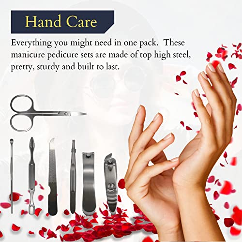 KafooStore Kit de manicura para pedicura, kit de manicura profesional 100 % acero inoxidable, herramientas de corte y pulido, juego completo para manicura y pedicura, estuche de uñas para mujer y bebé