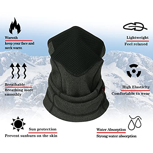 Kakveiai Braga Cuello Hombre o Mujer Moto, Mascarilla Multifuncional, Calentador de Cuello Deporte, para Ciclismo Senderismo Correr Pesca Deportes al Aire Libre (Negro)