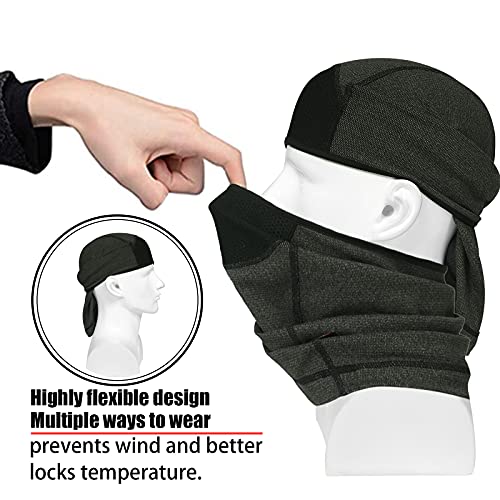 Kakveiai Braga Cuello Hombre o Mujer Moto, Mascarilla Multifuncional, Calentador de Cuello Deporte, para Ciclismo Senderismo Correr Pesca Deportes al Aire Libre (Negro)