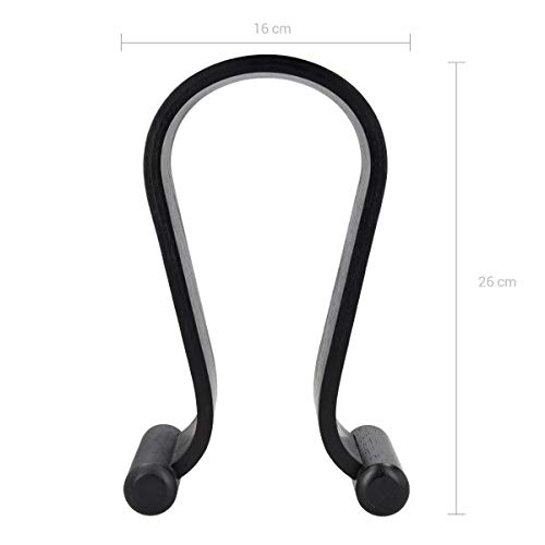 kalibri Soporte de Madera para Auriculares - Base Universal para Cascos Antideslizante - Sujeción Headset diseño en Madera de Roble Negro