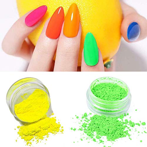 Kalolary 12 cajas Esmalte de uñas de neón,Esmalte de uñas acrílico en gradiente de color arco iris esmalte de uñas para decoración de uñas DIY