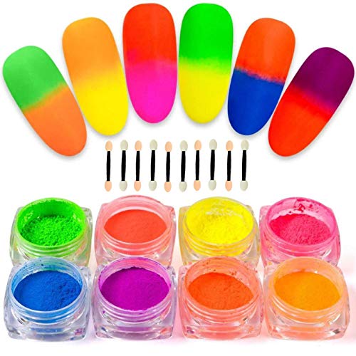 Kalolary 12 cajas Esmalte de uñas de neón,Esmalte de uñas acrílico en gradiente de color arco iris esmalte de uñas para decoración de uñas DIY