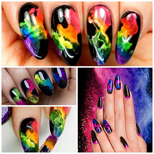 Kalolary 12 cajas Esmalte de uñas de neón,Esmalte de uñas acrílico en gradiente de color arco iris esmalte de uñas para decoración de uñas DIY