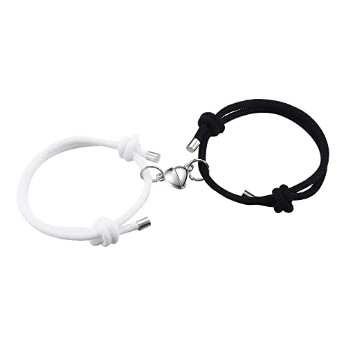 KALVICA 2 Piezas Pulseras Magnéticas para Parejas Pulsera de Amistad para Hombre Mujer Pulsera Regalo de Cumpleaños San Valentín