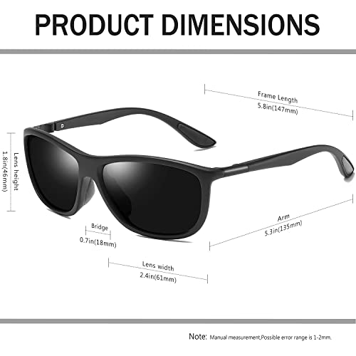 KANASTAL Gafas de Sol Hombres Polarizadas Negras Deportivas Retro Mujer Trekking Conducir Silicona Vintage Sunglasses Men Black