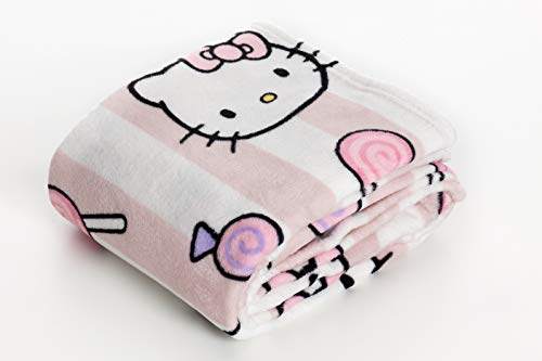 Kanguru Suave Manta Polar 130 x 170 cm, diseño de Hello Kitty, Color Rosa, Muy Suave