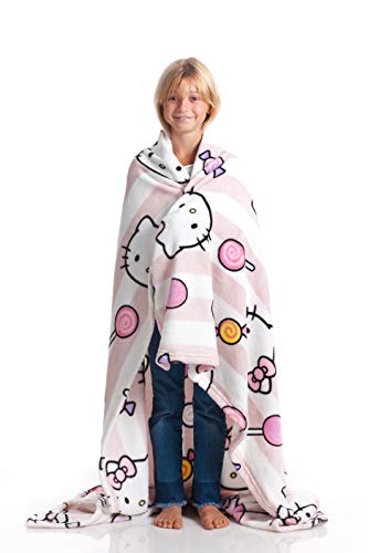Kanguru Suave Manta Polar 130 x 170 cm, diseño de Hello Kitty, Color Rosa, Muy Suave