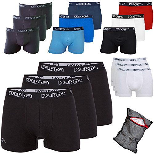 Kappa ZiATEC Edition - Calzoncillos tipo bóxer para hombre, S-XXXXXL, con práctica malla de lavado, paquetes de 3, 6 y 9 unidades, ropa interior para hombre 3 x gris asfalto. M