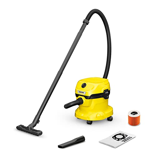 Kärcher Aspirador en Seco y Húmedo WD 2 Plus V-12/4/18/C, función de soplado, 1000W, depósito de plástico: 12l, Manguera aspirar: 1,8m, Filtro de Cartucho, Filtro de Fieltro, Boquilla Suelo y Ranuras