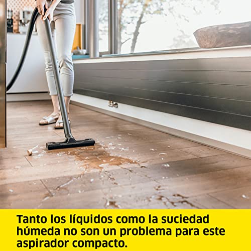 Kärcher Aspirador en Seco y Húmedo WD 2 Plus V-12/4/18/C, función de soplado, 1000W, depósito de plástico: 12l, Manguera aspirar: 1,8m, Filtro de Cartucho, Filtro de Fieltro, Boquilla Suelo y Ranuras