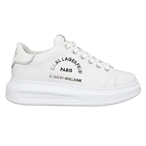 KARL LAGERFELD Kapri Metal Maison Sneaker Logo White Silver KL62539