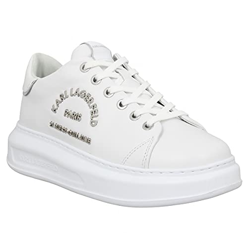 KARL LAGERFELD Kapri Metal Maison Sneaker Logo White Silver KL62539