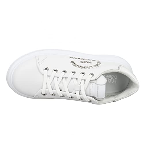 KARL LAGERFELD Kapri Metal Maison Sneaker Logo White Silver KL62539
