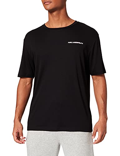 KARL LAGERFELD Logo Pyjama T-Shirt Pajama Top, Negro, XL Unisex Adulto