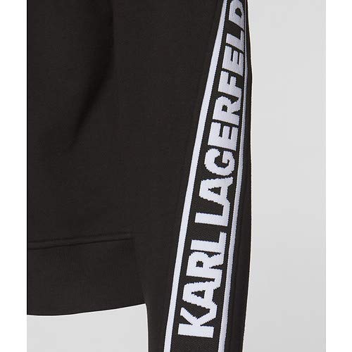 KARL LAGERFELD Lounge Logo Tape Zip Up Sudadera, Negro, XS para Mujer