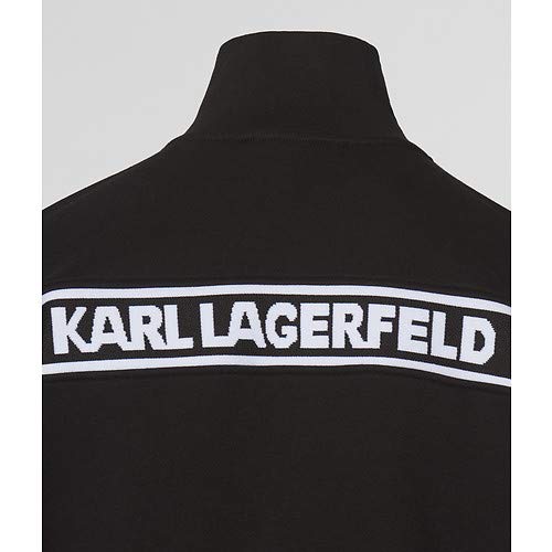 KARL LAGERFELD Lounge Logo Tape Zip Up Sudadera, Negro, XS para Mujer