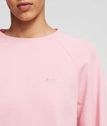 KARL LAGERFELD Sudadera con Logotipo Balloon Slv, Rosa, XL para Mujer