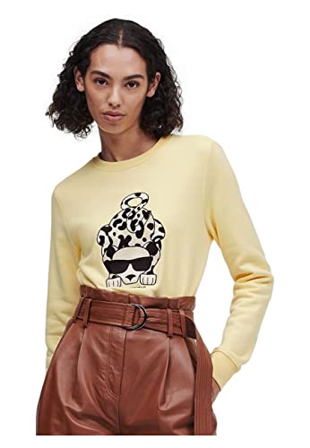 KARL LAGERFELD Sudadera para Mujer Big Ikonik Animal Modelo 220W1851 Color Amarillo. (S)
