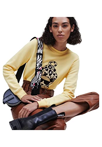 KARL LAGERFELD Sudadera para Mujer Big Ikonik Animal Modelo 220W1851 Color Amarillo. (S)