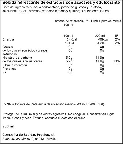 Kas Agua Tónica Bebida Refrescante de Extractos con Azúcares y Edulcorante, Pack de 6 x 200ml