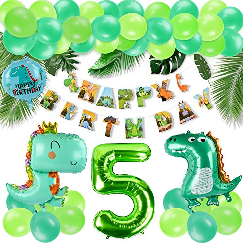 KATELUO Decoracion Cumpleaños Dinosaurios,Selva Fiesta de Cumpleaños Decoracion, Selva Fiesta de cumpleaños decoracion Niño,Decoración de globos de cumpleaños para niños. (5)