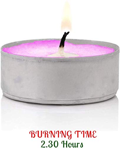 KAV Paquete de 60 velas aromáticas | Velas de té perfumadas | Vela para bodas | Navidad | Spa | Decoración del hogar | Bayas frescas, lavanda silvestre, vainilla, primavera de montaña