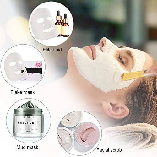 KBNIAN Cepillos de Mascarilla, Kit de 1 Diadema para Maquillaje Blanca + 3 Brocha Mascarilla Facial con Mango de Plástico Transparente, Banda para Maquillaje, Herramientas para Lavado y Mascarilla DIY
