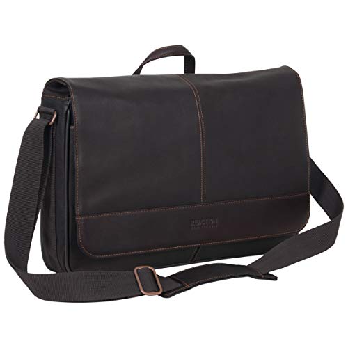 Kenneth Cole Reaction Come Bag Soon - Colombian Leather Laptop & iPad Messenger, Brown