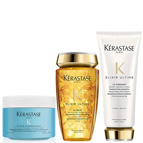 Kérastase Fusio - Exfoliante energizante y Elixir Ultime Pack