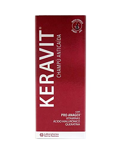 KERAVIT Champú Anticaída 200 ml con Pro-Anagex®, activo que ayuda a prevenir y frenar la caída del cabello, así como aumentar la densidad capilar y ralentizar el envejecimiento | PH5, SYNDET