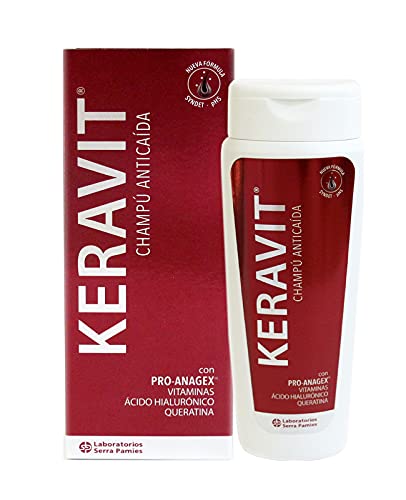 KERAVIT Champú Anticaída 200 ml con Pro-Anagex®, activo que ayuda a prevenir y frenar la caída del cabello, así como aumentar la densidad capilar y ralentizar el envejecimiento | PH5, SYNDET