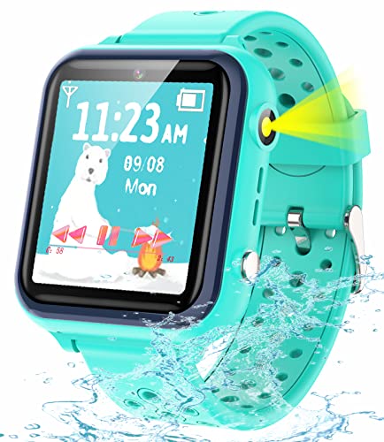 Kesasohe Smartwatch Niños Teléfono, Impermeable Reloj Inteligente para niños con Voz Chat SOS Cámara de Fotos Vídeos Música Despertador Calculadora, 11 Juegos Smart Watch 3-14 Años Estudiantes Regalo
