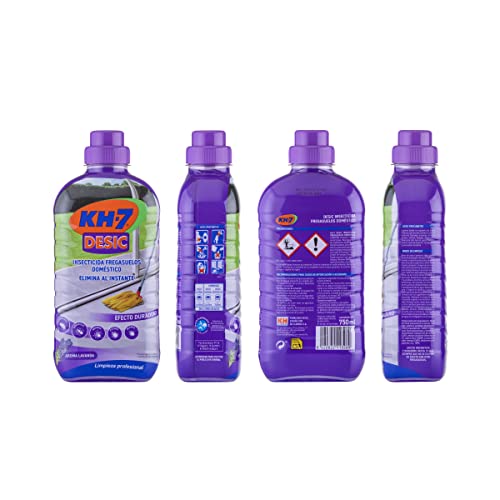 KH-7 Desic Insecticida Fregasuelos, Elimina y Protege tu hogar contra todo tipo de insectos rastreros, Con Aroma Lavanda - Paquete de 2 x 750ml (Total: 1.5 L)