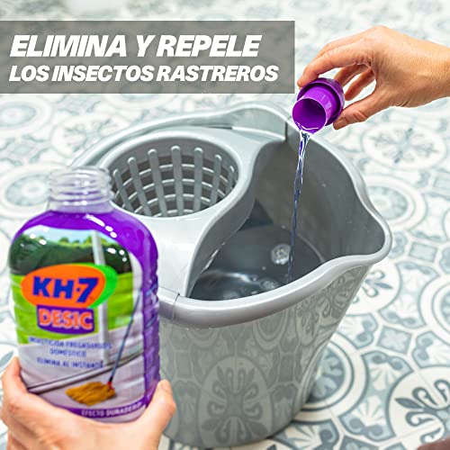 KH-7 Desic Insecticida Fregasuelos, Elimina y Protege tu hogar contra todo tipo de insectos rastreros, Con Aroma Lavanda - Paquete de 2 x 750ml (Total: 1.5 L)