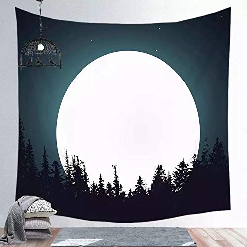 KHKJ Patrón de Luna Bohemia Piel de melocotón Super Suave Tela Colgante Ins Tapiz Manta de Playa decoración del hogar Pared de Fondo A14 230 * 180 cm