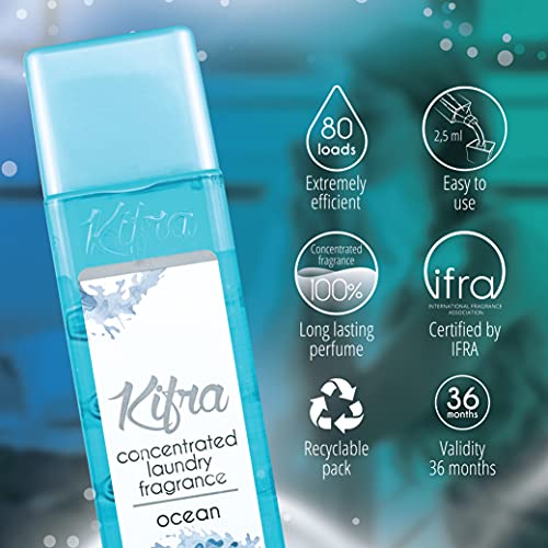 KIFRA OCEAN Perfume de Lavandería Concentrado 200ml 80 Ciclos de Lavado