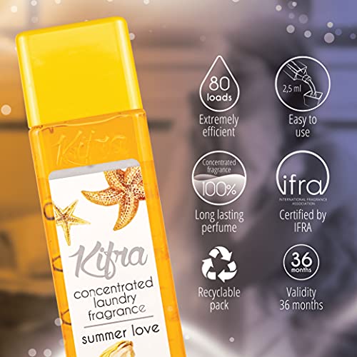 KIFRA SUMMER LOVE Perfume de Lavandería Concentrado 200ml 80 Ciclos de Lavado