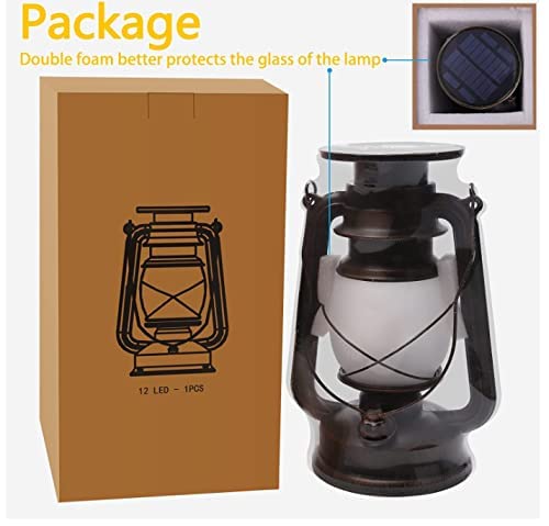 KINGLEAD Farolillos Solares Exterior,Linterna Solar Vintage Exteriores Lampara Solar Jardin Exterior IP65 Impermeable Farol Solar Exterior con Efecto Llama Decorativas para Acampar,Jardín,Porche