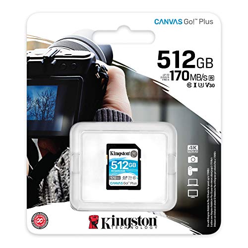 Kingston SDG3/512GB Tarjeta de memoria SD ( 512GB SDXC Canvas Go Plus 170R C10 UHS-I U3 V30 )