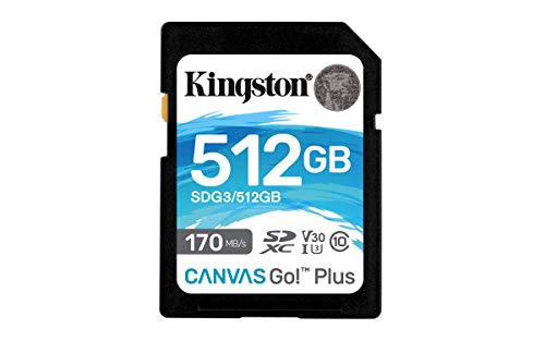 Kingston SDG3/512GB Tarjeta de memoria SD ( 512GB SDXC Canvas Go Plus 170R C10 UHS-I U3 V30 )