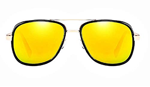 KIRALOVE Gafas de sol Tony stark - iron man - sexy - mujer - hombre - unisex - montura dorada con lente roja - gafas de sol boy iron man tony stark