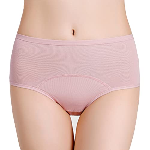 Kissecret Bragas Menstruales para Mujer Algodon Ropa Interior de Periodo Menstrual Protección para Niña Adolescentes Pack de 4 (S, 4Colores)