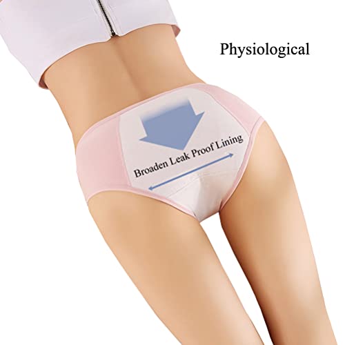 Kissecret Bragas Menstruales para Mujer Algodon Ropa Interior de Periodo Menstrual Protección para Niña Adolescentes Pack de 4 (S, 4Colores)